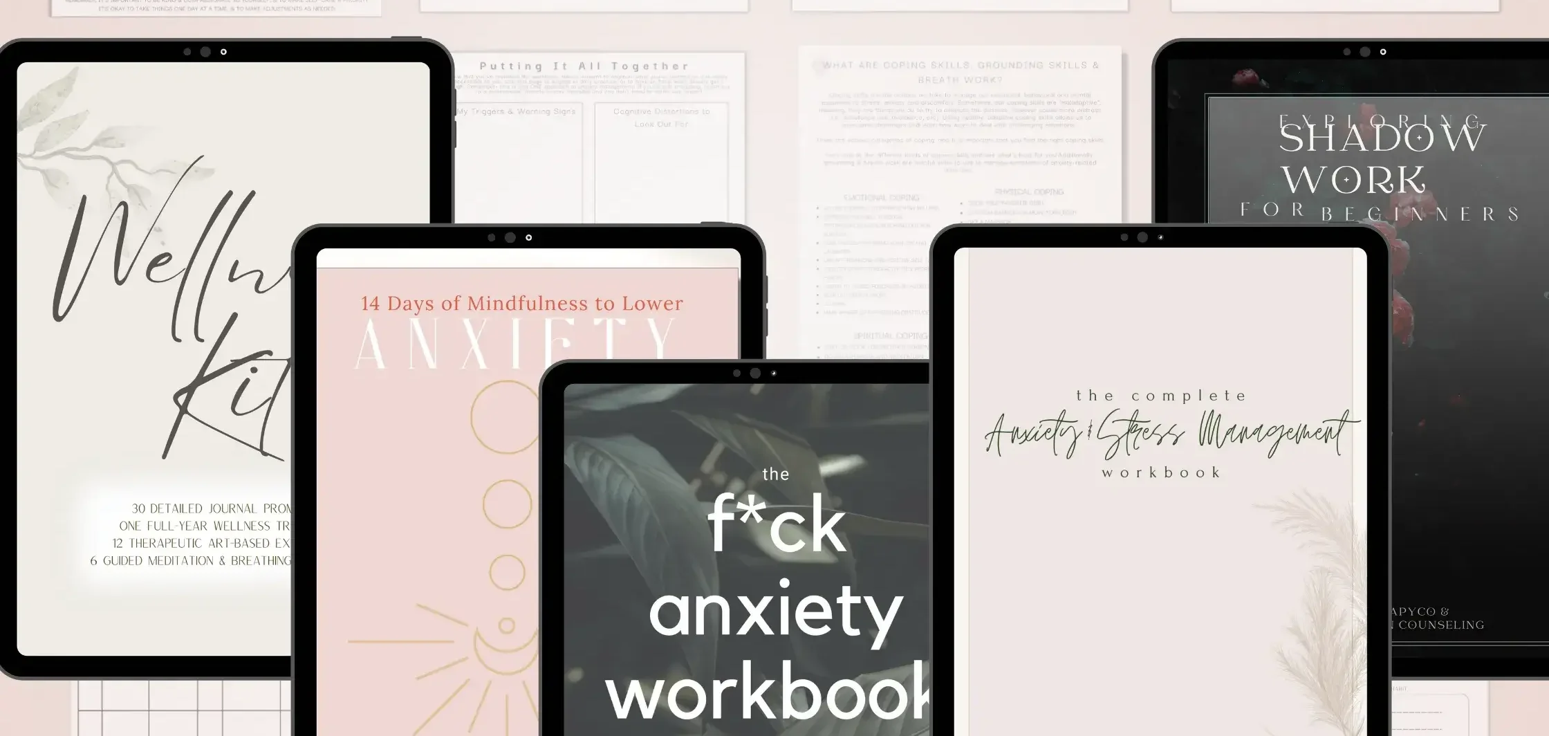 therapy worksheets and mental health resources banner